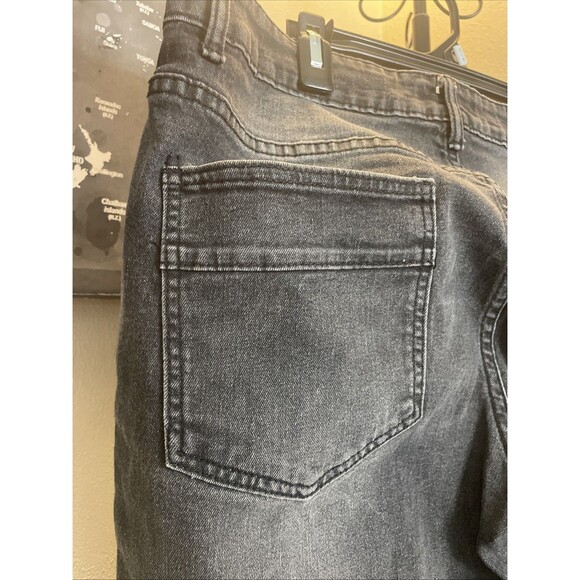 M.Society Jeans Men's 36x30 Black Light Wash Skinny Fit Stretch Denim - Picture 6 of 9